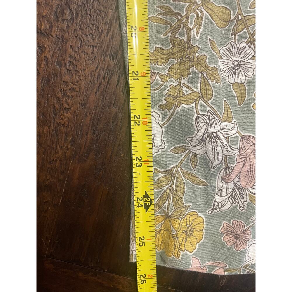 Cynthia Rowley Green Floral Linen Blend Wide Leg Pants Womens Large - Picture 8 of 10